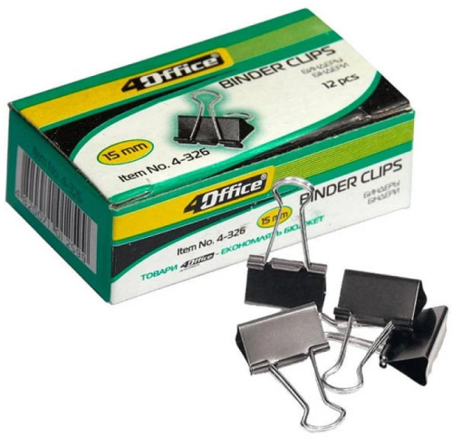 Биндер 15 мм шириной Цена за пачку 12шт !  4-326