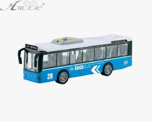 Іграшка Автобус Shuttle Bus Сині двері світло звук 28 см  WY910АВ