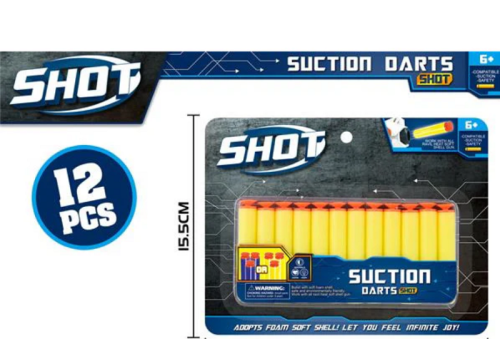 Игрушка Пульки мягкие на присосках 12 шт 72мм  06480