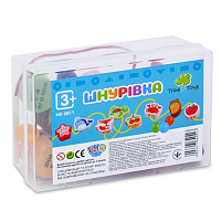 Игрушка Шнуровка деревянная Семья в пластиковом боксе  MD0811