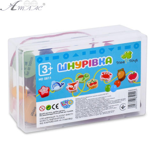 Іграшка Шнурівка дерев'яна Сім'я у пластиковому боксі  MD0811