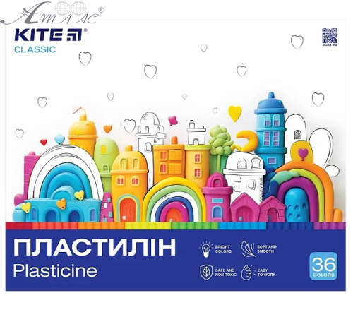 Пластилін Kite Classic 36 кольорів 720гр К-078 1/7