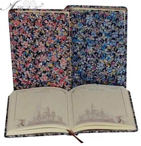 Ежедневник недатированный А5 ЛК ткань с блестками, WB-5331