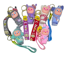 Брелок Лабубу бархатный с браслетом 7 см  06927