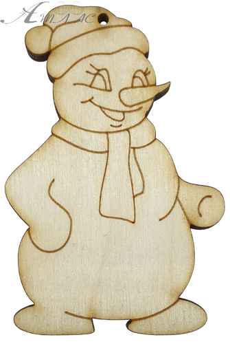 Фігурка фанерна - Сніговик простий 5 х 8 см AS-4743, В-0231