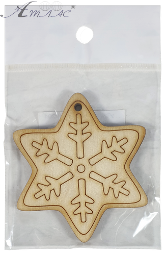 Фігурка фанерна - Сніжинка шестикутна 6 х 8 см AS-4747, В-0204 фото 2