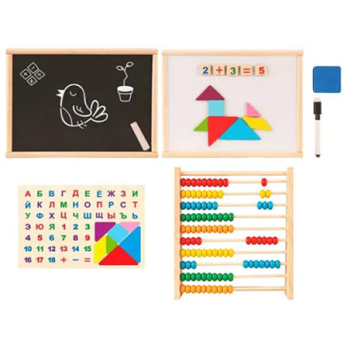 Игрушка Деревяная Пора в школу 2в1 рус.счеты+доска магнитная MD1601 Игрушка Деревяная Пора в школу 2в1 рус.счеты+доска магнитная MD1601