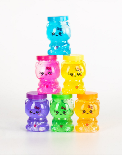 Игрушка Слайм Кошечка с глиттером 7 см в банке  09633