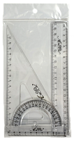 Набір Лінійка 20 см + Трикутник + транспортир AS-0616