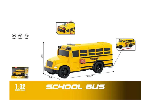 Игрушка Автобус Школьный 15,5см двери свет звук   WY1128A фото 2