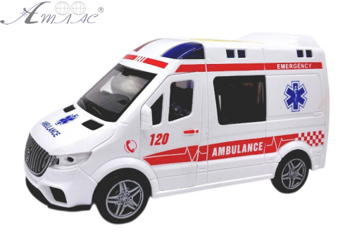 Іграшка Машинка Швидка Допомога  з димом інерційна 17 см  YM-9930F