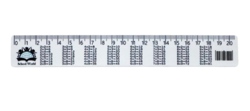 Линейка 20 см белая + Табличка Множення пластик  11843