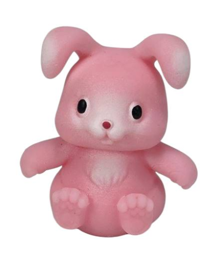 Игрушка силиконовая антистресс Зайчик розовый 5см  13711
