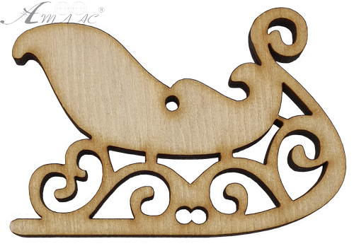 Фігурка фанерна - Санчата різьблені 8 см AS-4703, В-0192 Фігурка фанерна - Санчата різьблені 8 см AS-4703, В-0192