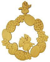 Сувенир "Веночек из пасхальных яиц с цыплятами" 24.5 см AS-4511, В-0296