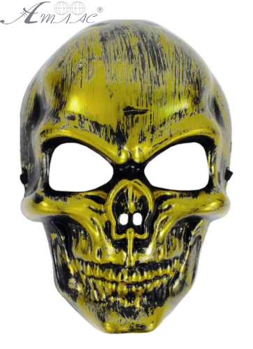 Игрушка Маска Черепа с золотом на резинке  7139