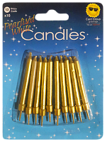 Свечи набор 10 шт. свечек, золотые в блистере 2013
