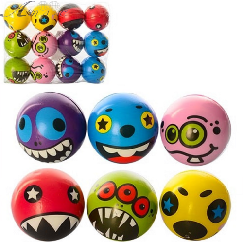 Іграшка М'ячик м'який фомовий 6 см з малюнком Смайл Зубастик  11440