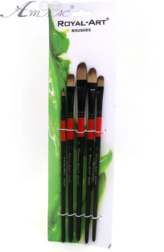 Набор кистей синтетических Royal-Art 5 шт Овальные  RA-387