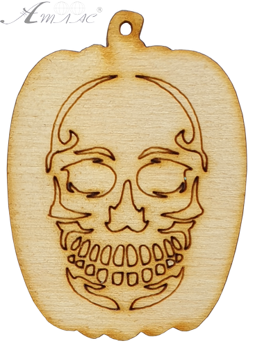 Фігурка фанерна - Гарбуз із черепом звичайним 4 x 5,5 см AS-4625, В-0218