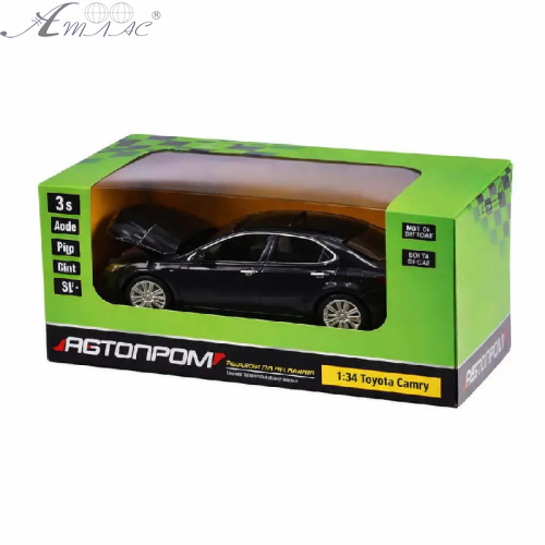 Машинка Автопром Toyota Camry чорна метал світло звук 14 см  68459 фото 3