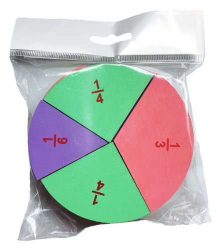 Дроби учебные от 1 до 6 частей = 10 см ЦВЕТНЫЕ с Цифрами AS-7160 фото 2