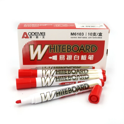 Маркер сухостираемый Aodemei круглый красный  M6103RD