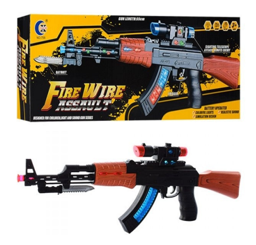 Игрушка Оружие Автомат АК-47 со световыми и звуковыми эффектами  758