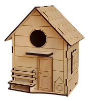 Шпаківня № 6 будиночок з лавкою, 21 х 17.5 х 25 см AS-4355