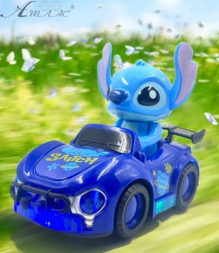 Іграшка Машинка Стич з димом, світлом та звуком 16см у коробці  6608-27В фото 2