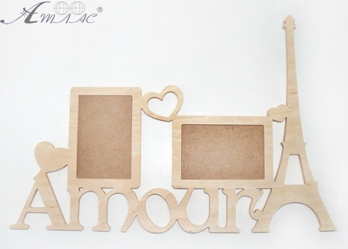 Дерев'яна фоторамка з 2-х частин "Amour" 1000