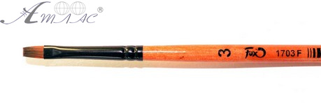 Пензлик синтетика Плоский № 3 художня 1703F Пензлик синтетика Плоский № 3 художня 1703F