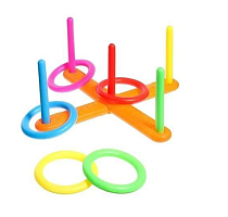 Іграшка КільцеБрос хрест 5 штирів, 5 кілець Бамсик 110/1 у сітці