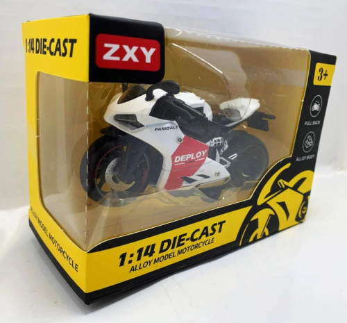 Мотоцикл Мотоексперт Die-Cast ZXY микс металл инерция 11см  Н7788-1 фото 3