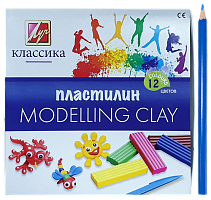 Пластилін Луч "Класика" 12 кольорів 240 гр 7С 331-08