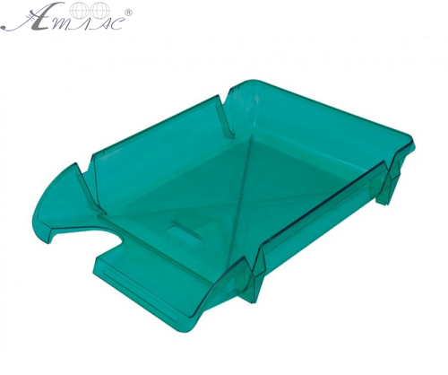 Лоток пластиковый для бумаг горизонтальный "Компакт" зеленый   80607