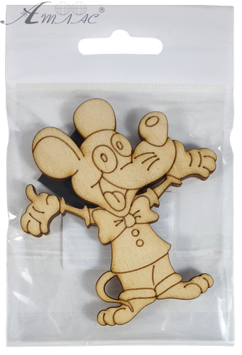 Фигурка фанерная - Мышонок № 9 с галстуком-бабочкой 72 х 80 мм с магнитом AS-4833, В-0391 фото 3 Фигурка фанерная - Мышонок № 9 с галстуком-бабочкой 72 х 80 мм с магнитом AS-4833, В-0391 фото 3