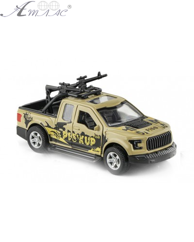 Машинка Die-CastCar Пикап с пулеметами свет звук  K175B4