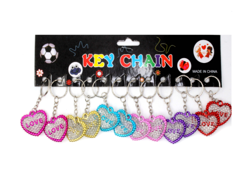 Брелок Сердце прозрачное микс 3 см  04759 