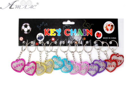 Брелок Серце прозоре мікс 3 см  04759