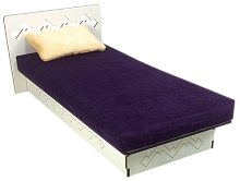 Меблі м'які для ляльок ростом 30 см - Ліжко № 5 фіолетове з МДФ AS-7805