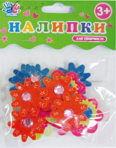 Наклейки 1 Вересня Квіточки, повсть 16 шт зі стразами 951589