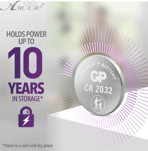 Батарейка таблетка 2032 GP  3V срок до 2033г  04680 фото 3