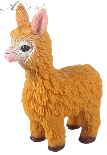 Іграшка силіконова антистрес, Лама руда 8 см  09691