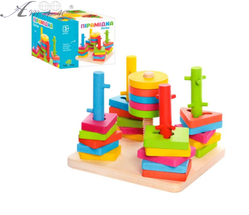 Игрушка Деревянная Пирамидка Логика в коробке 0061
