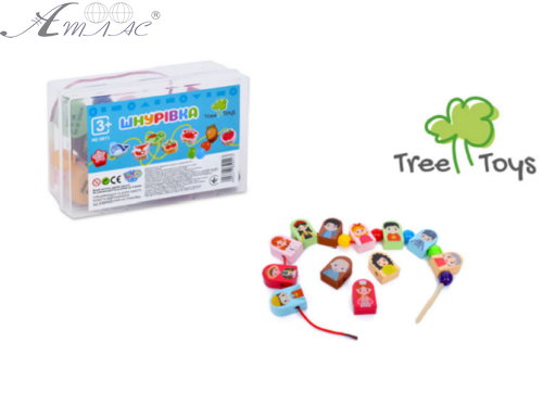 Іграшка Шнурівка дерев'яна Сім'я у пластиковому боксі  MD0811 фото 2