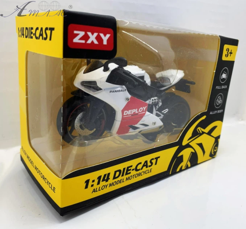 Мотоцикл Мотоексперт Die-Cast ZXY мікс метал інерція 11см  Н7788-1 фото 3