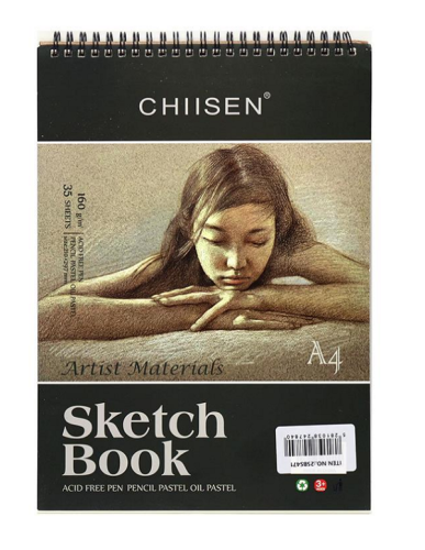 Скетчбук для рисования А4  спираль 35 листов CHIISEN  10429