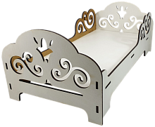 Меблі для ляльок ростом 30 см - Ліжко № 1 з боковинами з МДФ AS-6003, М-2030