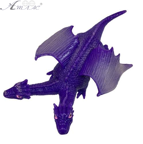 Игрушка Силиконовая тянучка Дракон двуглавый Фиолетовый 17 см  11676 фото 2